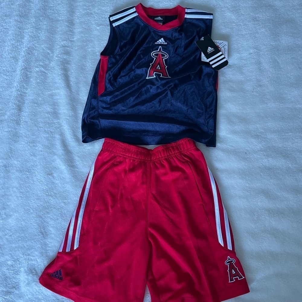 Adidas AngelsKids Navy and Red Sports Set